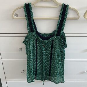 Anthropologie thank blouse with crochet detail